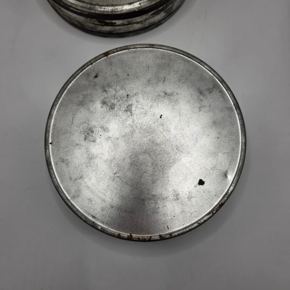 Eastman Film Reel Canister‎ Lot 2 Vintage Metal 7in Silver Movie Prop Industrial